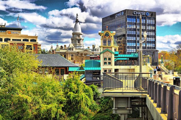 View of downtown Lafayette,Indiana
